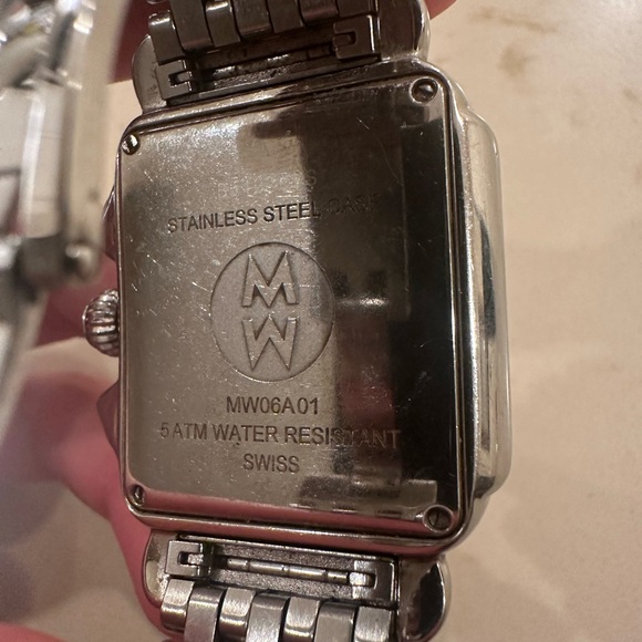 Michele 33m Silver and Gold band, Mother of Pearl face Women's Watch - Picture 2 of 10